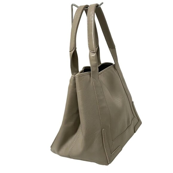 Auth BALENCIAGA Navy Cabas S 339933 Beige Leather - Tote Bag - Picture 4 of 12